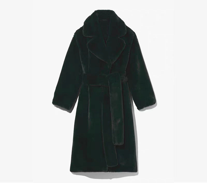 Long rabbit fur mink fur coat padded autumn and winter coat