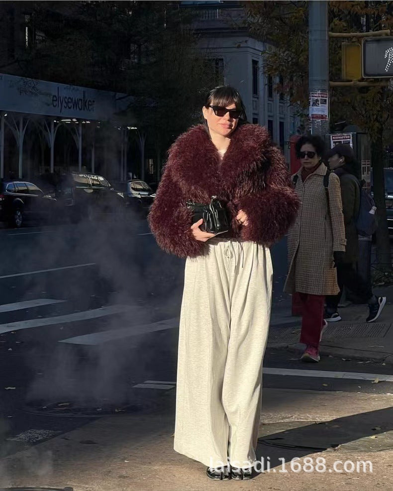 New European and American ladies fashion Joker environmental protection fur short coat