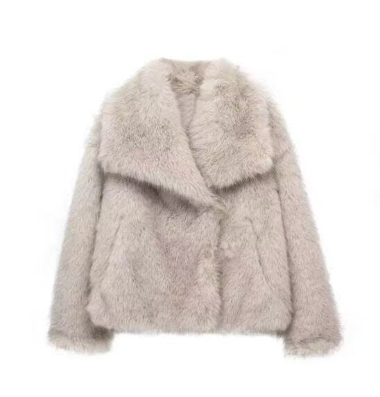 New fur jacket ladies loose long-sleeved coat Topeka fox fur