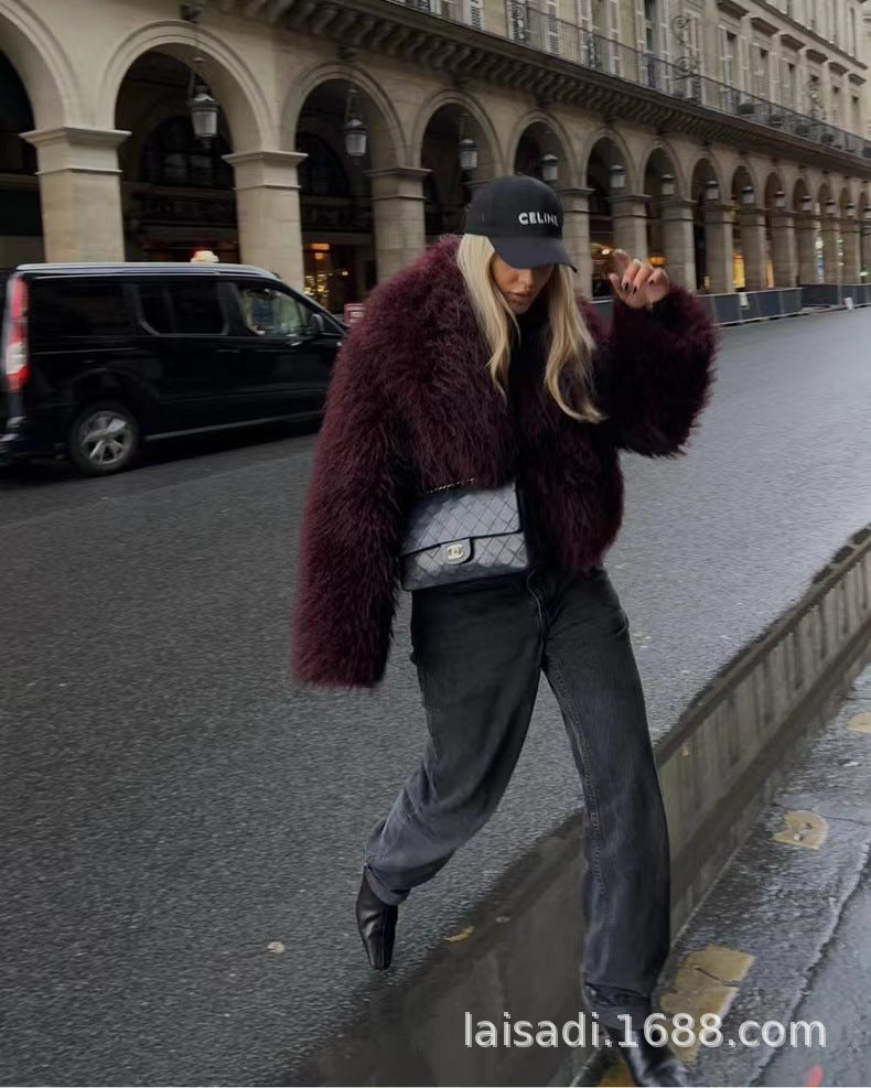 New European and American ladies fashion Joker environmental protection fur short coat