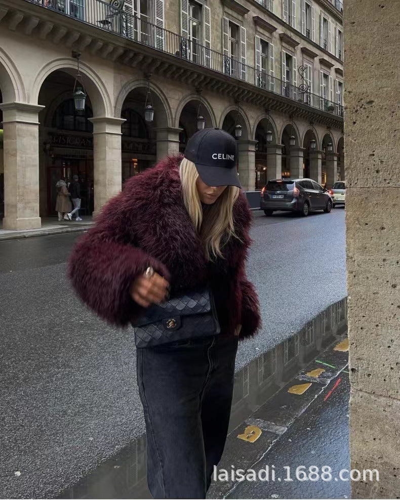 New European and American ladies fashion Joker environmental protection fur short coat