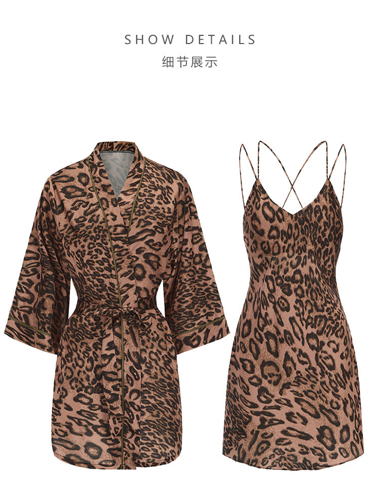 DZ Guiruo Brand Lingerie Hot Low-Cut Push-Up Women's Camisole Nightdress Deep V Homewear Robe Set4410