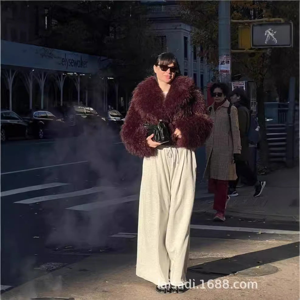 New European and American ladies fashion Joker environmental protection fur short coat