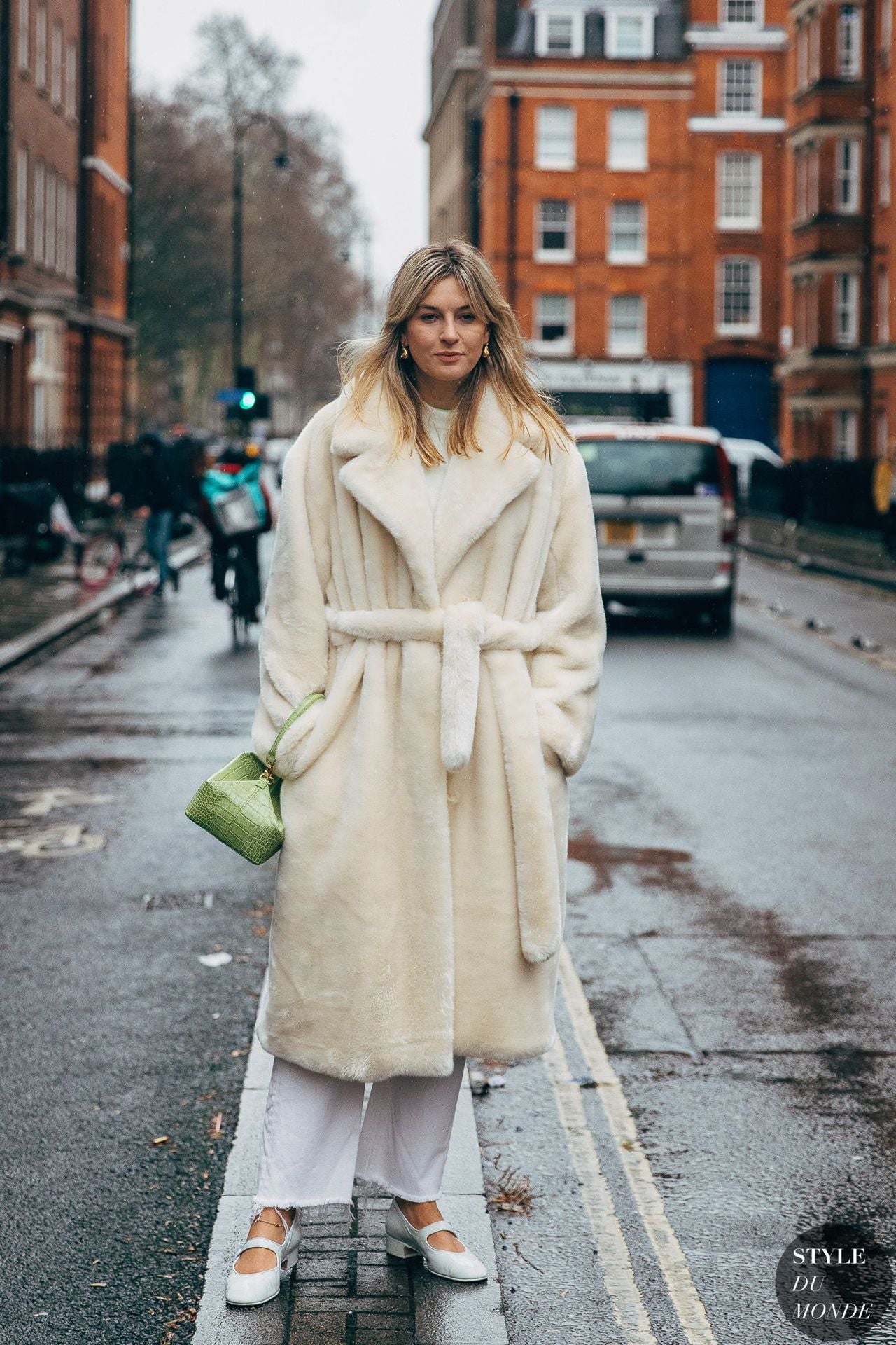 Long rabbit fur mink fur coat padded autumn and winter coat