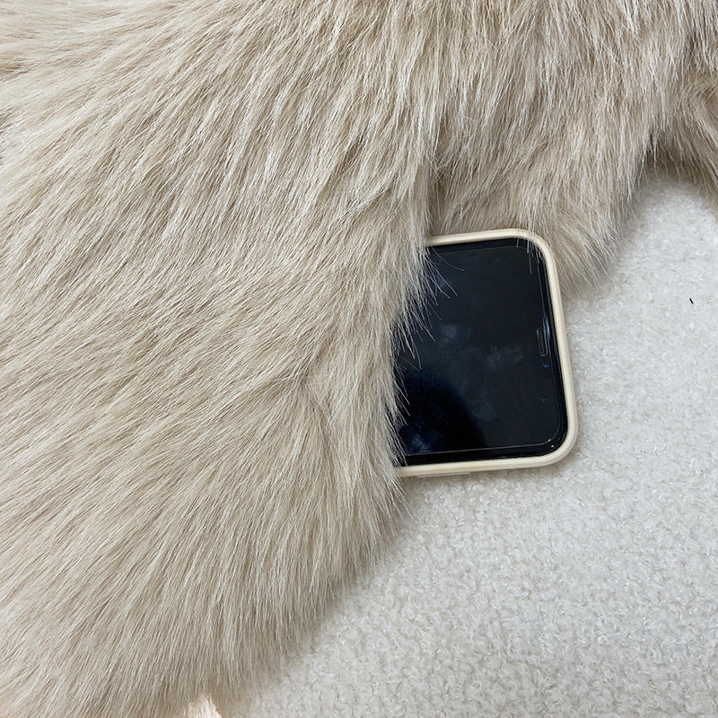 Fashionable Large Lapel Fur Coat for Women Elegant Socialite Long Sleeve Warm Overcoat Fur Top Wholesale