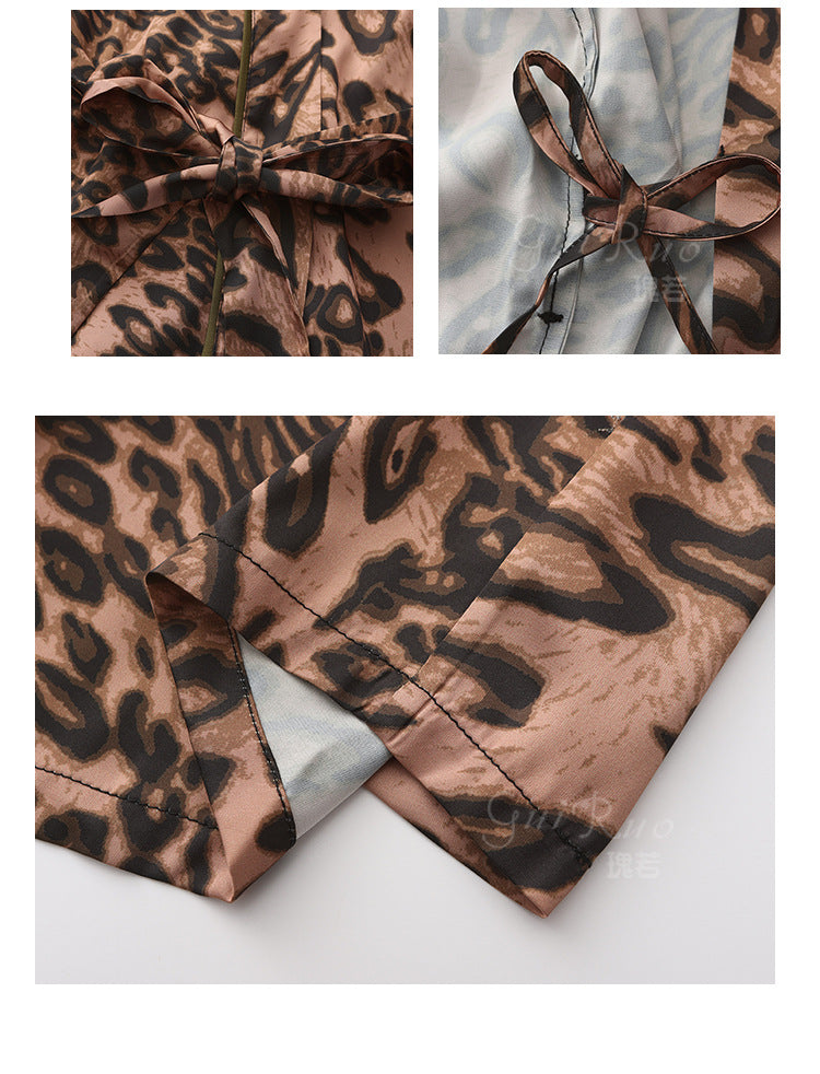 DZ Guiruo Brand Lingerie Hot Low-Cut Push-Up Women's Camisole Nightdress Deep V Homewear Robe Set4410