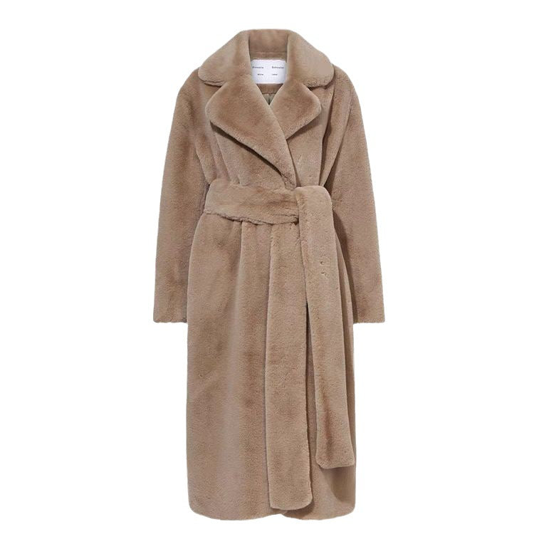 Long rabbit fur mink fur coat padded autumn and winter coat
