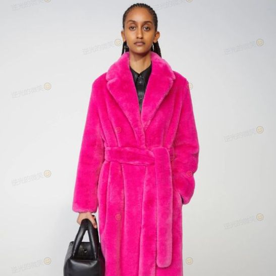Long rabbit fur mink fur coat padded autumn and winter coat