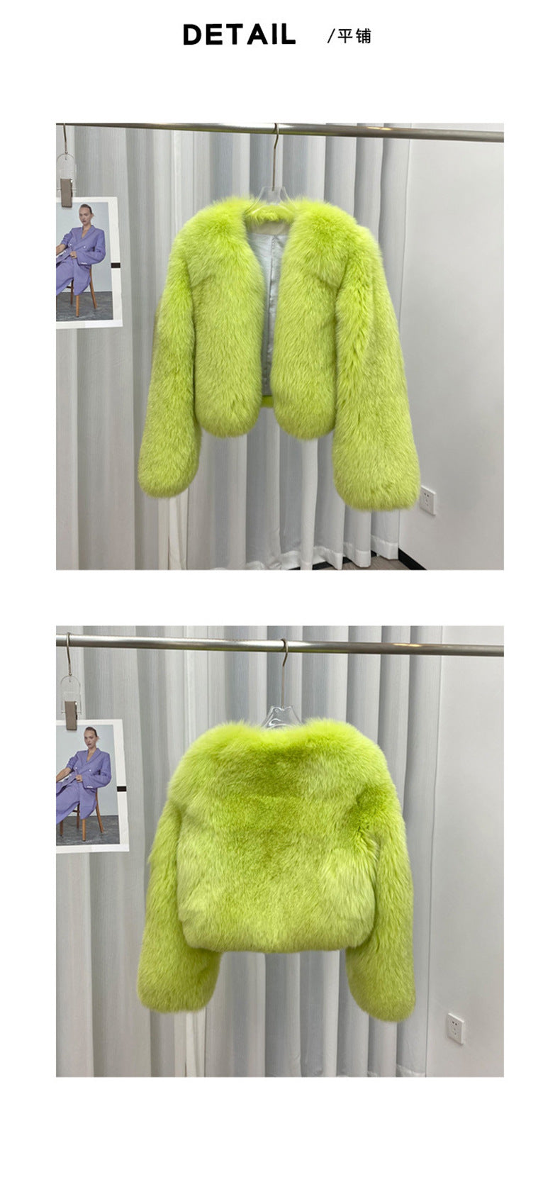 European Style Mink Fur Coat for Petite Women Eco-Friendly Fox Fur Short Fur Coat Fur Sweater